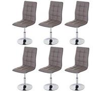 6x chaise de salle à manger MENDLER HWC-C41, fauteuil, similicuir taupe Gris G