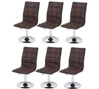 6x Chaise De Salle À Manger Hwc-C41, Fauteuil, Tissu Vintage Marron Foncé Marron