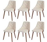 6x chaise de salle à manger Osijek similicuir crème Beige G