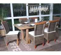 Mendler 6X Chaise de Salle à Manger Savona, Fauteuil, rotin - avec Coussin