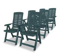 6x Chaise Inclinable de Jardin Plastique Anthracite Chaise d'Exterieur vidaXL