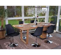 6x chaise pivotante Malmö T501, hauteur réglable, similicuir noir