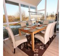 6x Chaise Salle À Manger M37 Cuir, Crème, Pieds Foncés Multicolore