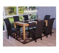 6x Chaise Salle À Manger M37 Similicuir Mat, Marron, Pieds Foncés Multicolore