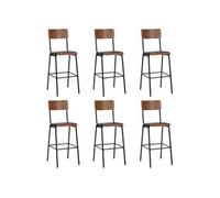 Vidaxl Chaises De Bar 6 Pcs Contreplaqué Solide Et Acier Multicolore