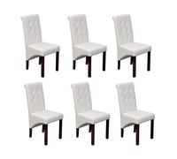 6x Chaises de Salle à Manger Cuir Artificiel Blanc Siège Meuble Cuisine vidaXL