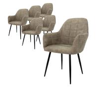 ECD Germany Lot de 6 Chaises de Salle à Manger - Assise Siège Rembourrée en Velours