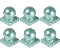 6x Chapeau de poteau boule 70x70mm Chapeau de clôture Chapeau de poteau galvanisé Couverture