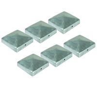 6x Chapeau de poteau Pyramide 71x71 mm Chapeau de clôture Chapeau de poteau décoratif galvanisé à chaud