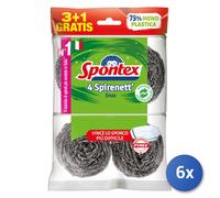 Spontex Pailles en acier Spirenett' 3+1 – Nettoie la saleté tenace – 4 pièces