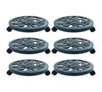 6x Chariots pour Plantes Vert 38 cm Plastique Support Roulant Durable vidaXL