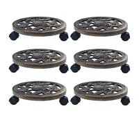 6x Chariots pour Plantes Vert 38 cm Plastique Support Roulant Durable vidaXL