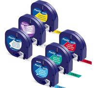 6x coloré Étiqueteuse Plastique Compatibles avec Dymo LetraTag Ruban 12mm