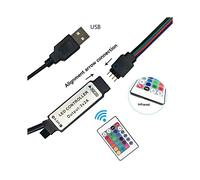 6X Contrôleur RVB DC5V USB 5V 24 Touches Télécommande RF Sans Fil pour Bandes Lumineuses COB SMD 3528 5050 RVB