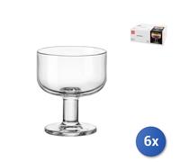 6X Coupelles Avec Pied En Verre Transparent Hosteria CL24