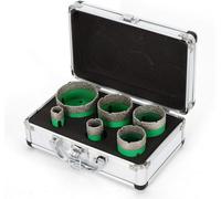 6x Couronnes diamantées Set de forets à carrelage Set de scies cloches Jeu de forets et d'outils pour carrelage Kit de scies cloches pour carreaux en vitrocéramique-porcelaine-marbre granit (20/25/42/