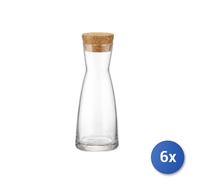 6x Cruches Verre Ypsilon avec Bouchon En Liège L 0,5 Transparent Bormioli