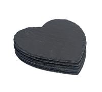 6x Cœur Sets de Table en Ardoise 25cm Naturel Rustique À Manger Tapis Set