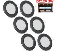 6x DC 12V LED Spot encastrable Camping-car LED Spot à intensité variable, Plafond plat LED Spots,3W 15LEDs Spots de plafond pour RV Bateau Caravane Armoire,Blanc chaud