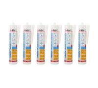 6x dubaust HMK24 Colle de montage Extrêmement forte et universelle POUR TOUS les supports Intérieur + Extérieur Cartouche de 455g Blanc