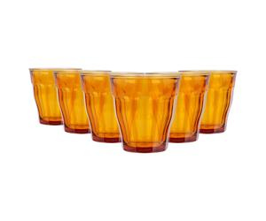 6x Duralex Ambre 250ml Picardie Gobelets Verre Eau Whisky Potable Tasse Ensemble