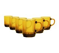 6x Duralex Ambre 260ml Versailles Tasses à Café en Verre Ensemble de Lunettes