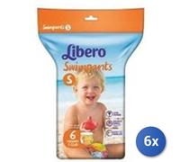6X Ensemble Libero Pantalon De Bain Tg.S 7-12Kg Piscine 6Pz