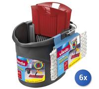 6X Ensemble Vileda Supermocio Révolution Système À Mop Et Seau Unique