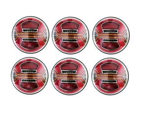 6x Feu Arrière Rond 12V 24V LED 5 Fonctions Feu Stop Feu de Position en Effet Néon Clignotant Feu de Recul Feu antibrouillard Feux Hamburger Camion Poids Lourd Remorque Fourgon Utilitaire Camping-car