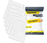 6x film de masquage 4 x 5m - transparent - accessoires de peinture, comme le non-tissé de peintre, (paquet, 6pcs, 6x film de masquage 4x5m)