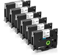 6x Fimax TZe-231 Ruban Compatible avec TZ Tze231 Brother P-touch Tape Cassette Etiqueteuse 12mm 0.47 laminated White,pour Etiquette Brother P touch PT-H110LB PT-H107 H100R E100 E200 D410 D210 H105