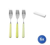 6X Fourchettes En Acier Inoxydable De Table Provence Avec Décor Vert
