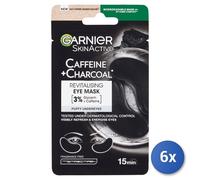 6x Garnier Visage Masque Tissu Yeux Caféine + Carbone