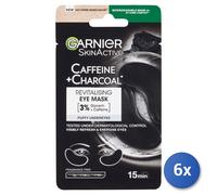 6x Garnier Visage Masque Tissu Yeux Caféine + CARBONNE