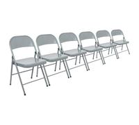 6x Gris Mat Chaise Pliante en Métals Pliable Bureau Chaise de Salle à Manger