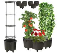 6x Insert De Pot Insert Support De Fleurs Ø28,5cm Avec Cadre Amovible Pour Plantes Grimpantes Modulaire Pour Tomates Jardin Balcon Multicolore