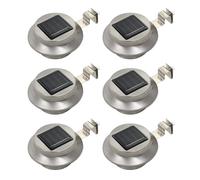 6x Lampe Solaire à LED Ronde d'Extérieur 12 cm Blanc Lampe de Jardin vidaXL