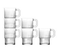 6x LAV 270ml Helen Tasses à Café en Verre Empilables Thé Latté Cappuccino Verres