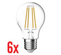 6x LED Filament Lampe A60 7W= 60W E27 Transparent 806lm 4000K Blanc Froid Lampe
