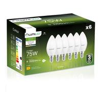 6x LED-Kerzenlampe E14 B35 10W = 75W 1100lm 4000K Neutralweiß 180° LUMILED