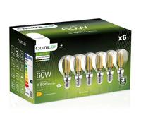 6x LED-Lampe E14 Kugel P45 7W = 60W 806lm 4000K Neutral 360° FILAMENT LUMILED