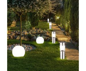 6x LED Solar Deko Lights SET Piquet de terre Boule Lampe Jardin Chemin Eclairage Acier inoxydable