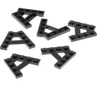 6x Lego cale de construction plaque modifiée 1x4 noir oblique A forme 6054852 15706