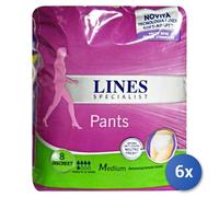 6X Lignes Spécialiste Pour Incontinence Pantalons Discrets Moyen 8 Pz
