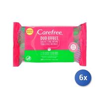 6X Lingettes Intimes 20 Carefree Thé Vert & Aloe Vera