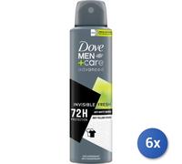 6X Lot Dove Déodorant Spray 150 Advanced Men Invisb Fresh