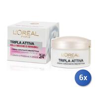 6X Lot L'Oréal Paris Triple Action Crème Hydratante Protectrice Peaux Sèches