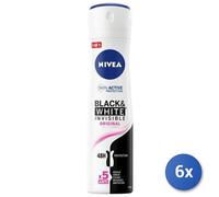 6X Lot Nivea Black&White Invisible Original Spray 150 Ml