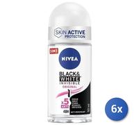 6X Lot Nivea Déodorant Roll-On Black-W.Invisib. Femme