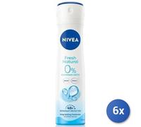 6X Lot Nivea Déodorant Spray 150 Ml. Frais Naturel 81601 Fabriqué En Italie
